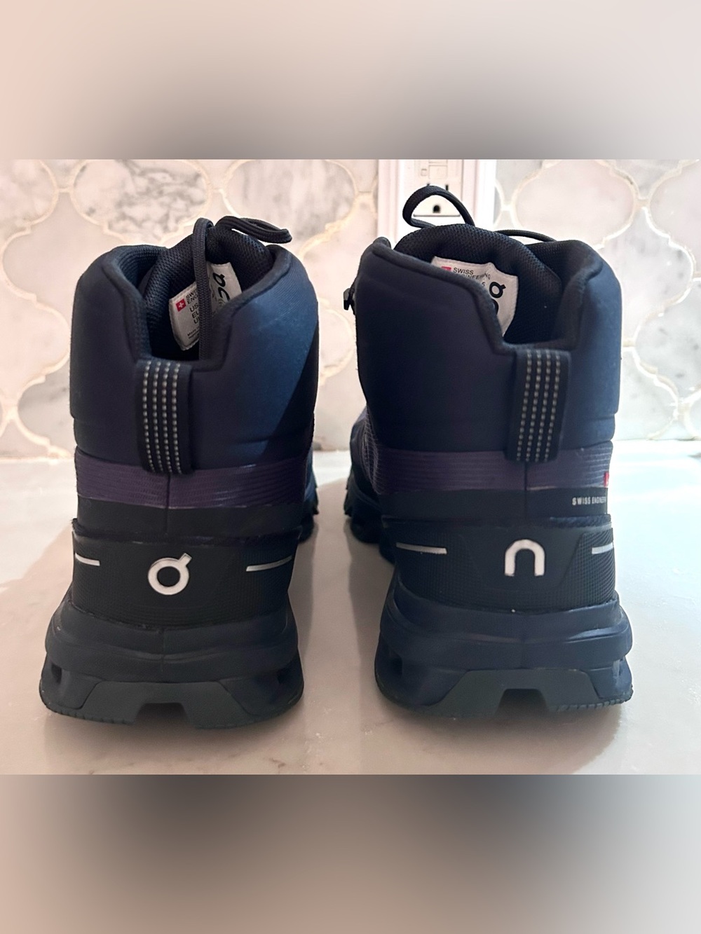 On Cloud Cloudrock Waterproof Mid-Top Hiking Boot in Dark Blue - Picture 6 of 8